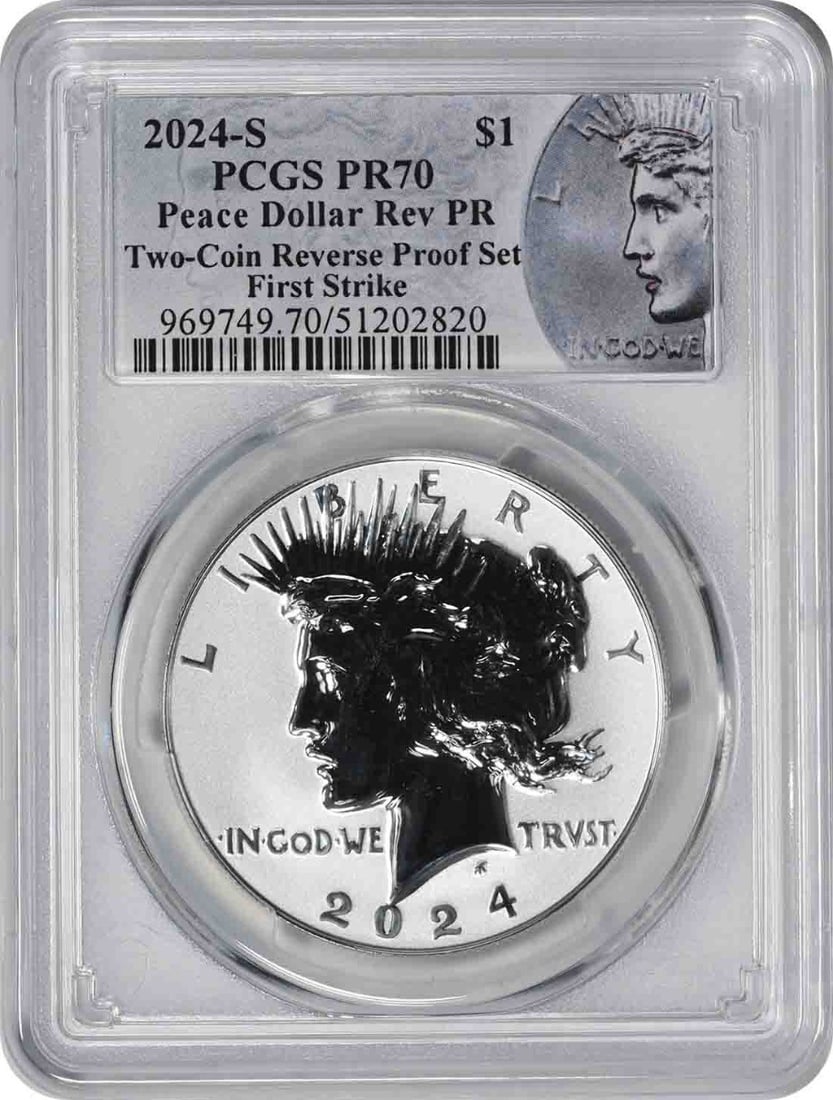 2024-S Peace Silver Dollar PR70 FS PCGS Reverse Proof Coin (1 of 2)