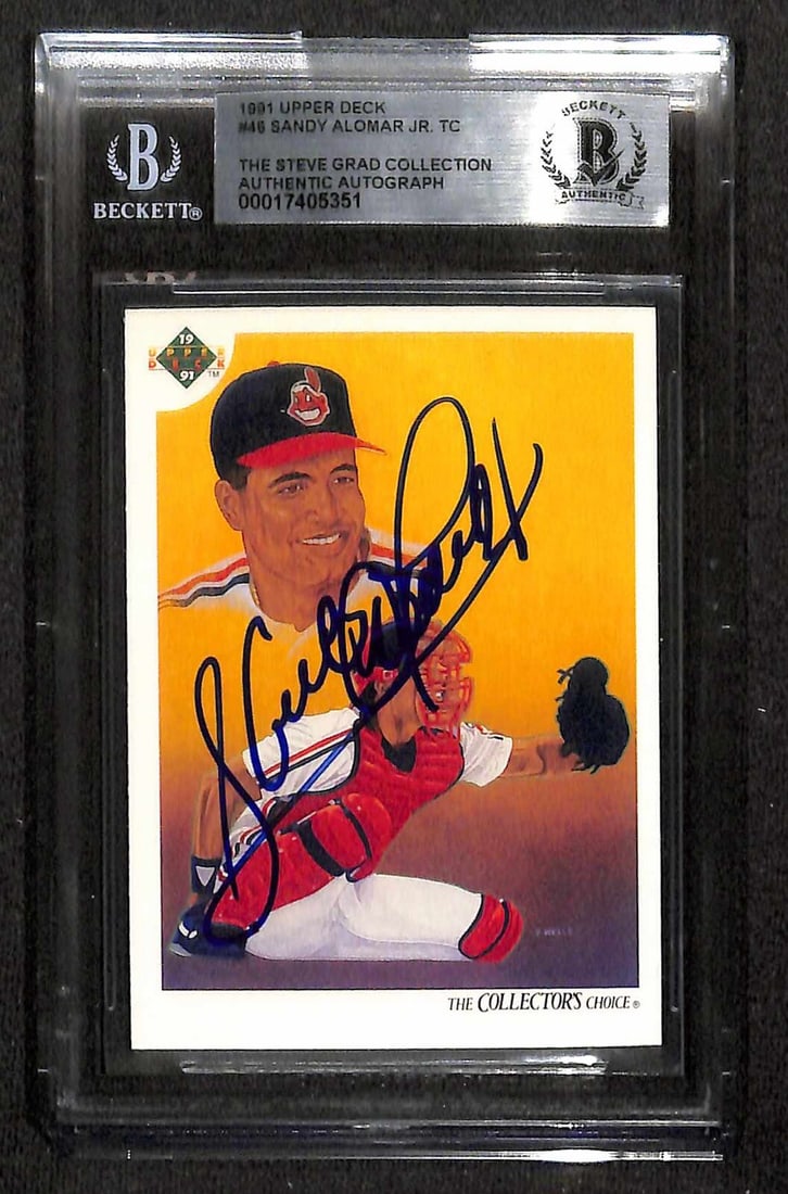 Sandy Alomar Jr Signed 1991 Upper Deck #46 Baseball Card Beckett Authenticated (1 of 1)