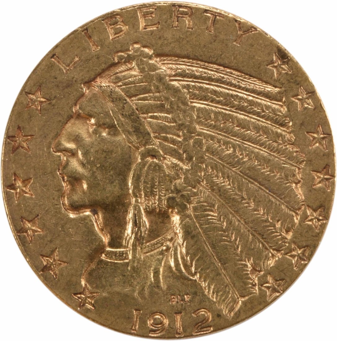 1912 $5 Gold Indian Coin Bela Lyon Pratt AU Uncertified: 1912 $5 Gold Indian Coin Bela Lyon Pratt AU Uncertified This stunning 1912 $5 Gold Indian coin is an excellent collector's item, featuring the iconic design by Bela Lyon Pratt. Struck in Philadelphia,