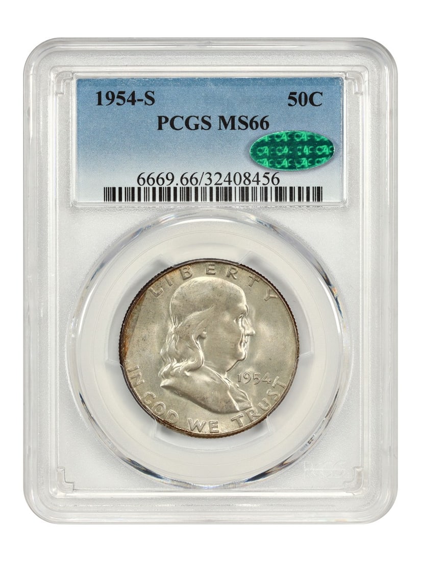 1954-S Franklin Half Dollar PCGS MS66 CAC Certified (1 of 4)