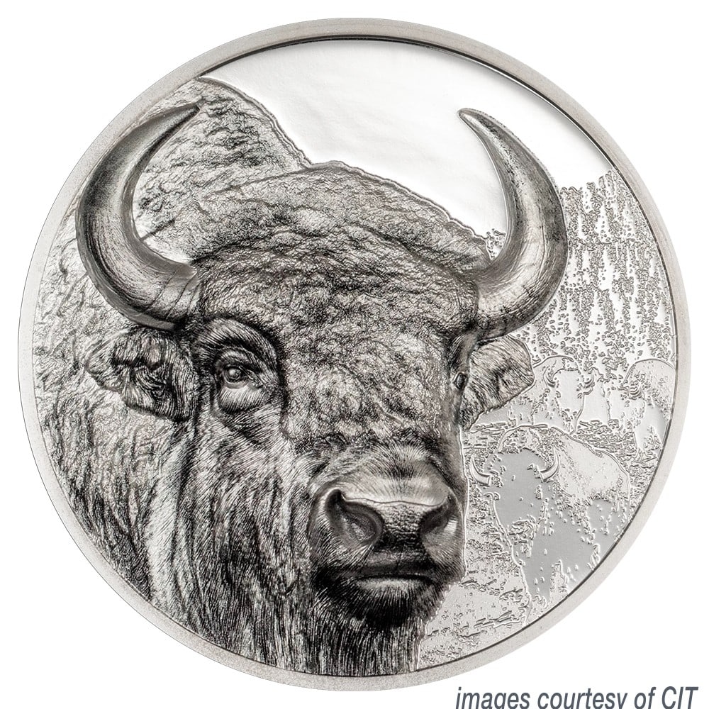 3oz Ultra High Relief Silver Mongolia 2025 Bison Coin with Display Window Box (1 of 3)