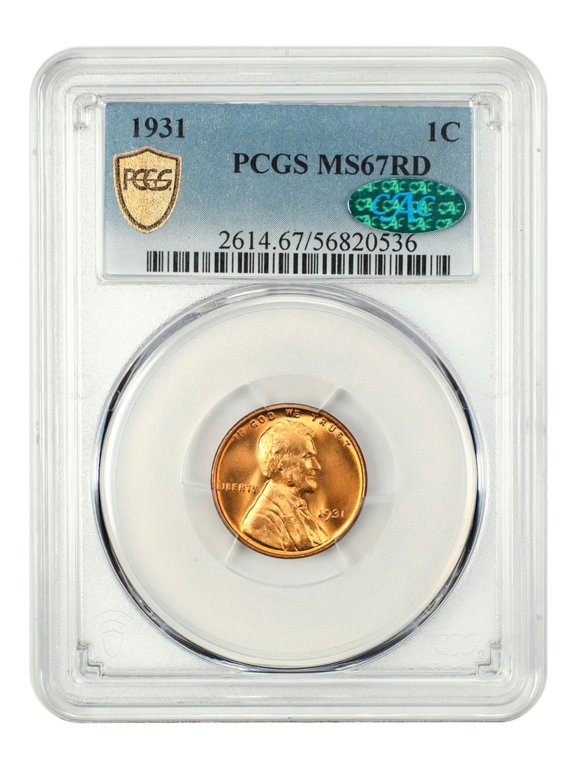 1931 Lincoln Cent Wheat Reverse PCGS MS67RD CAC Approved (1 of 4)