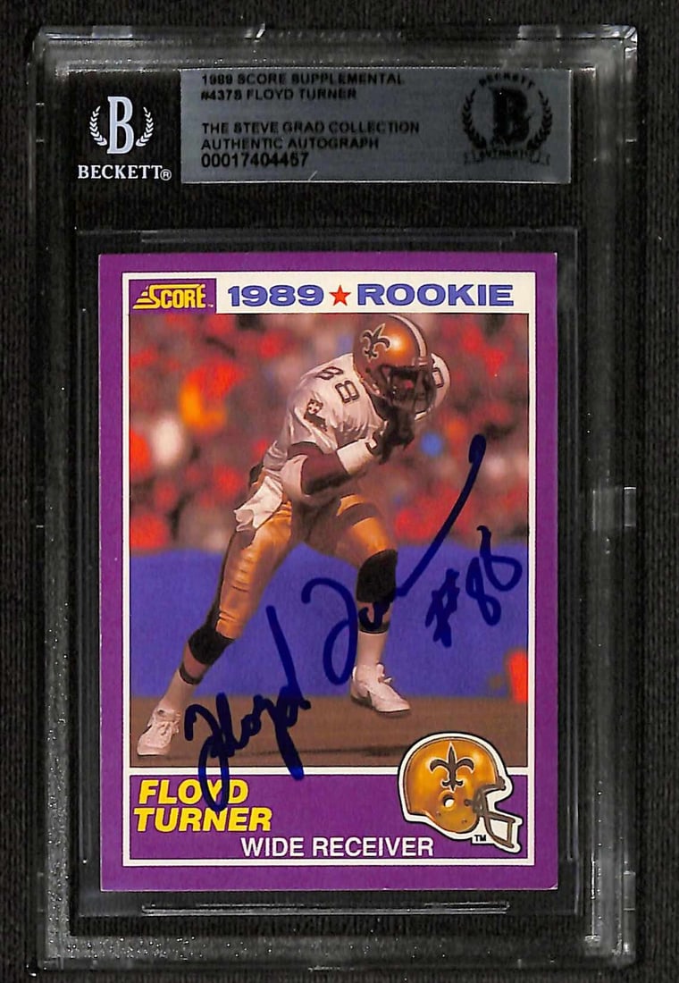 Floyd Turner New Orleans Saints 1989 Score Signed Rookie Card Beckett Authenticated (1 of 1)