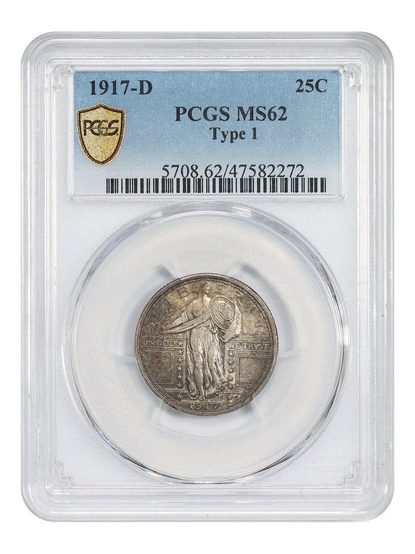 Standing Liberty Quarter 1917-D Type 1 PCGS MS62 Uncirculated 25C (1 of 4)