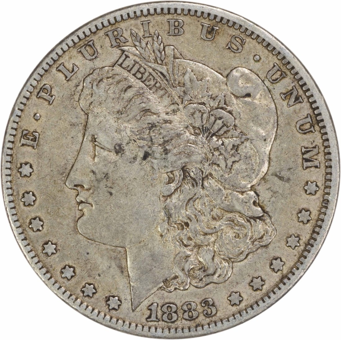 1883 San Francisco Morgan Dollar 90 Percent Silver EF Circulated Uncertified: 1883 San Francisco Morgan Dollar 90 Percent Silver EF Circulated Uncertified This 1883-S Morgan Silver Dollar was minted in San Francisco and features a composition of 90% silver and 10% copper. Desig
