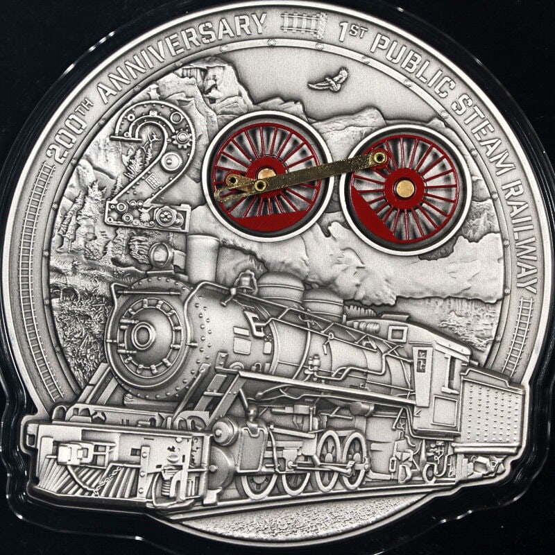 2025 Barbados 10 Ounce Silver Coin $10 Public Steam Railway Anniversary (1 of 3)