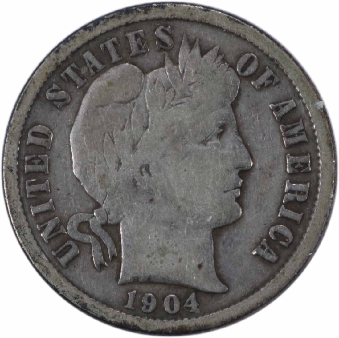 1904-S Barber Silver Dime 10C 90% Silver San Francisco (1 of 2)