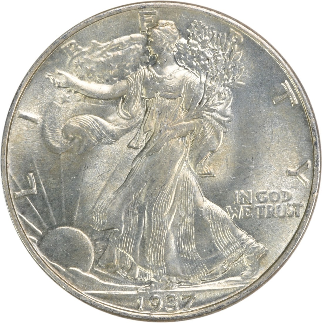 1937 Walking Liberty Silver Half Dollar Choice BU Uncertified: 1937 Walking Liberty Silver Half Dollar Choice BU Uncertified This 1937 Walking Liberty Silver Half Dollar is a stunning example of American coinage, showcasing the iconic Liberty design. It is graded