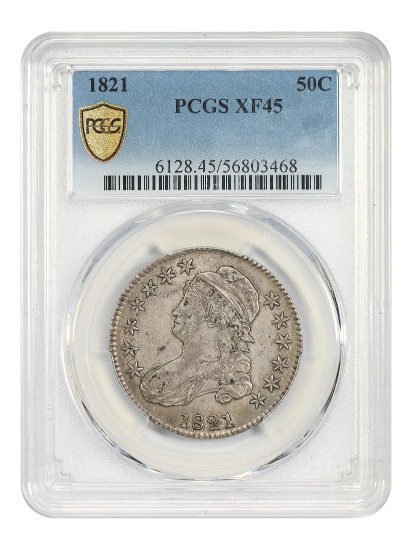 PCGS XF45 1821 Capped Bust 50C Philadelphia Half Dollar (1 of 4)