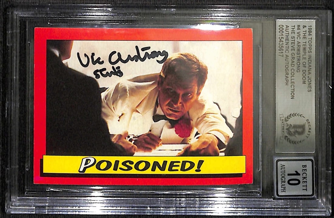 Vic Armstrong Signed 1984 Topps Indiana Jones Temple of Doom Card Beckett 10 (1 of 1)