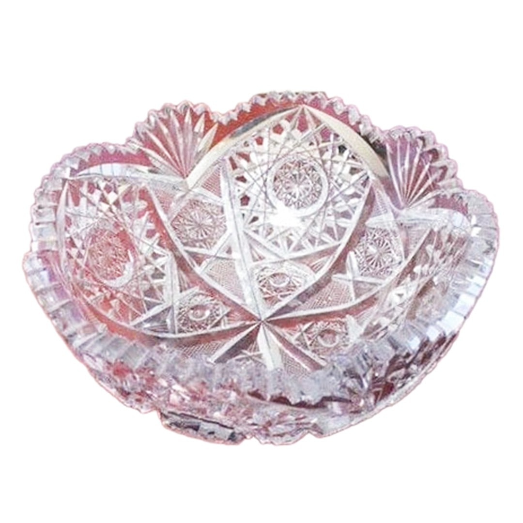 Unmarked 8 Inch American Brilliant Cut Glass Bowl (1 of 3)