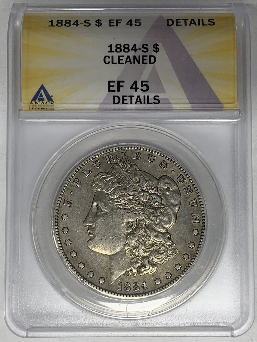 ANACS XF 45 1884-S Morgan Dollar San Francisco Silver Cleaned (1 of 2)