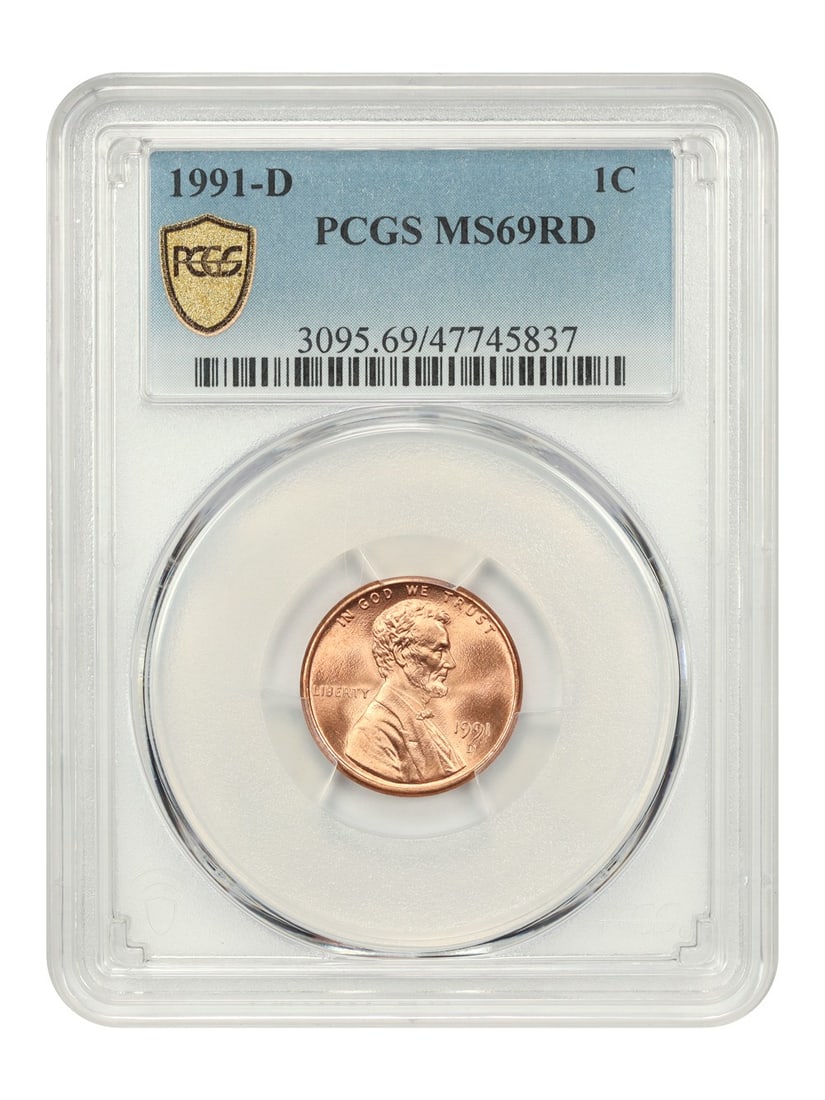 Lincoln Cent 1991-D PCGS MS69 Red Uncirculated Denver Mint (1 of 4)