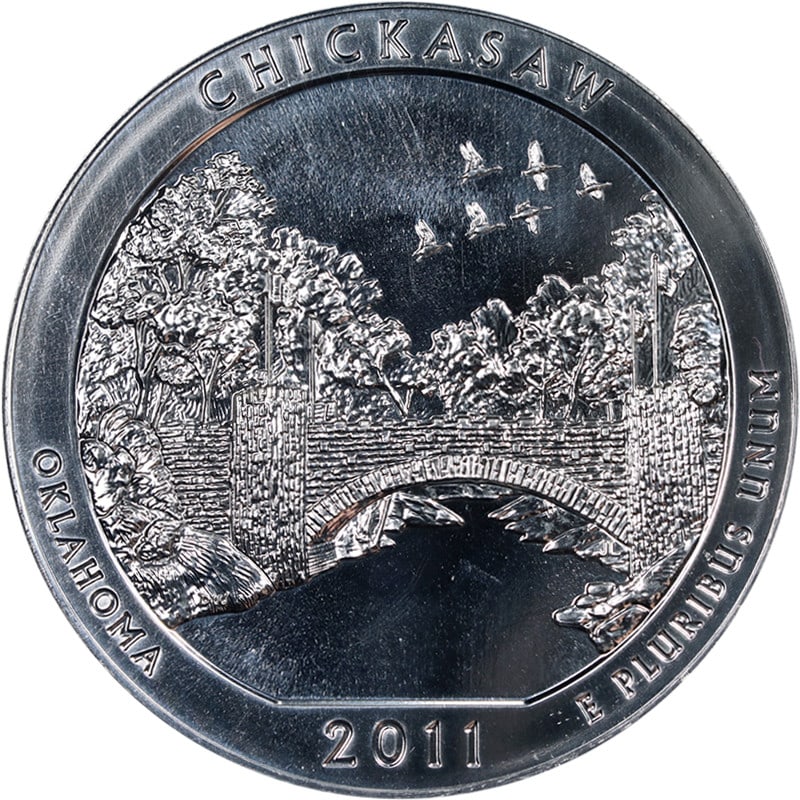 PCGS MS69 DMPL 2011 ATB Chickasaw 5 oz Silver First Strike Coin (1 of 4)