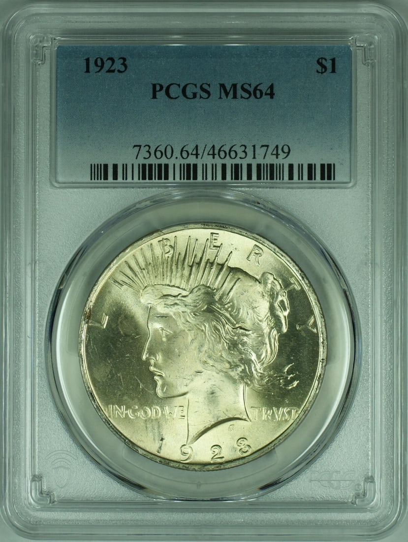 1923 Peace Dollar Silver Coin PCGS MS64 Philadelphia Mint (1 of 2)