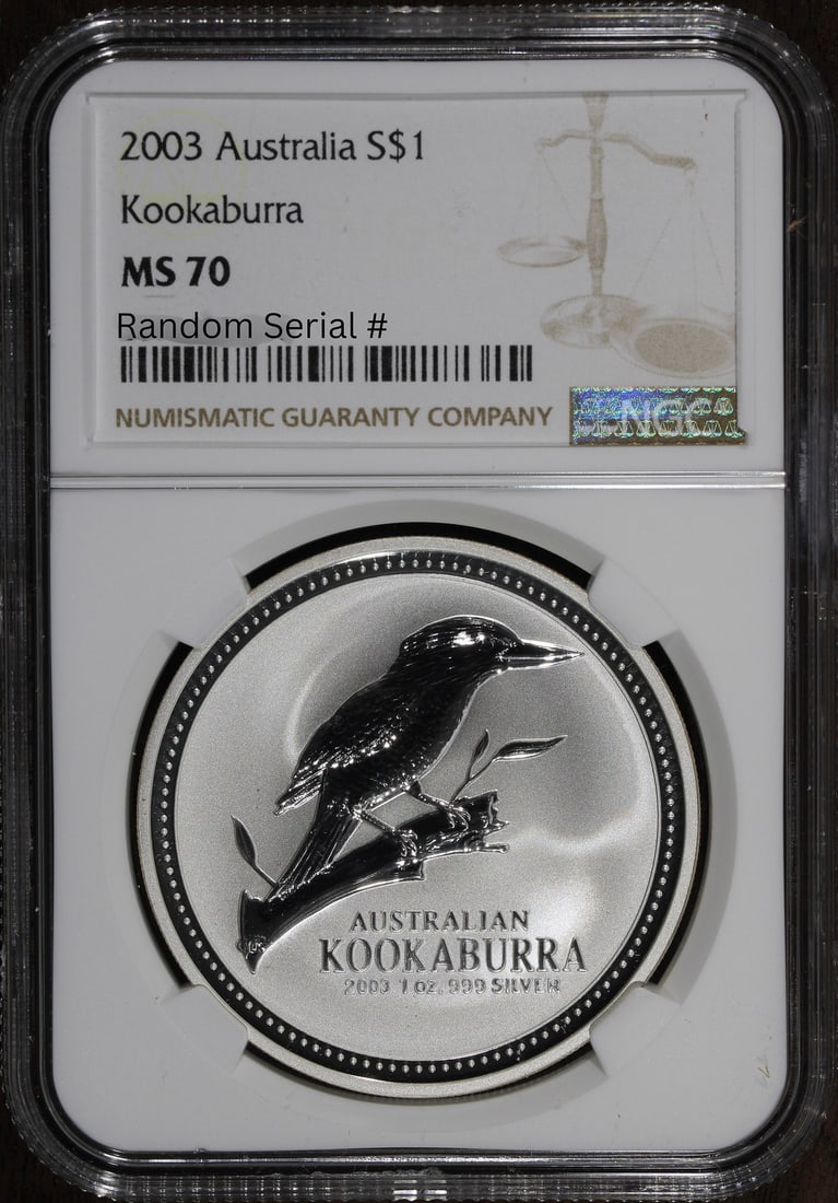 2003 MS70 1 oz Silver Australian Kookaburra Coin NGC Certified (1 of 2)