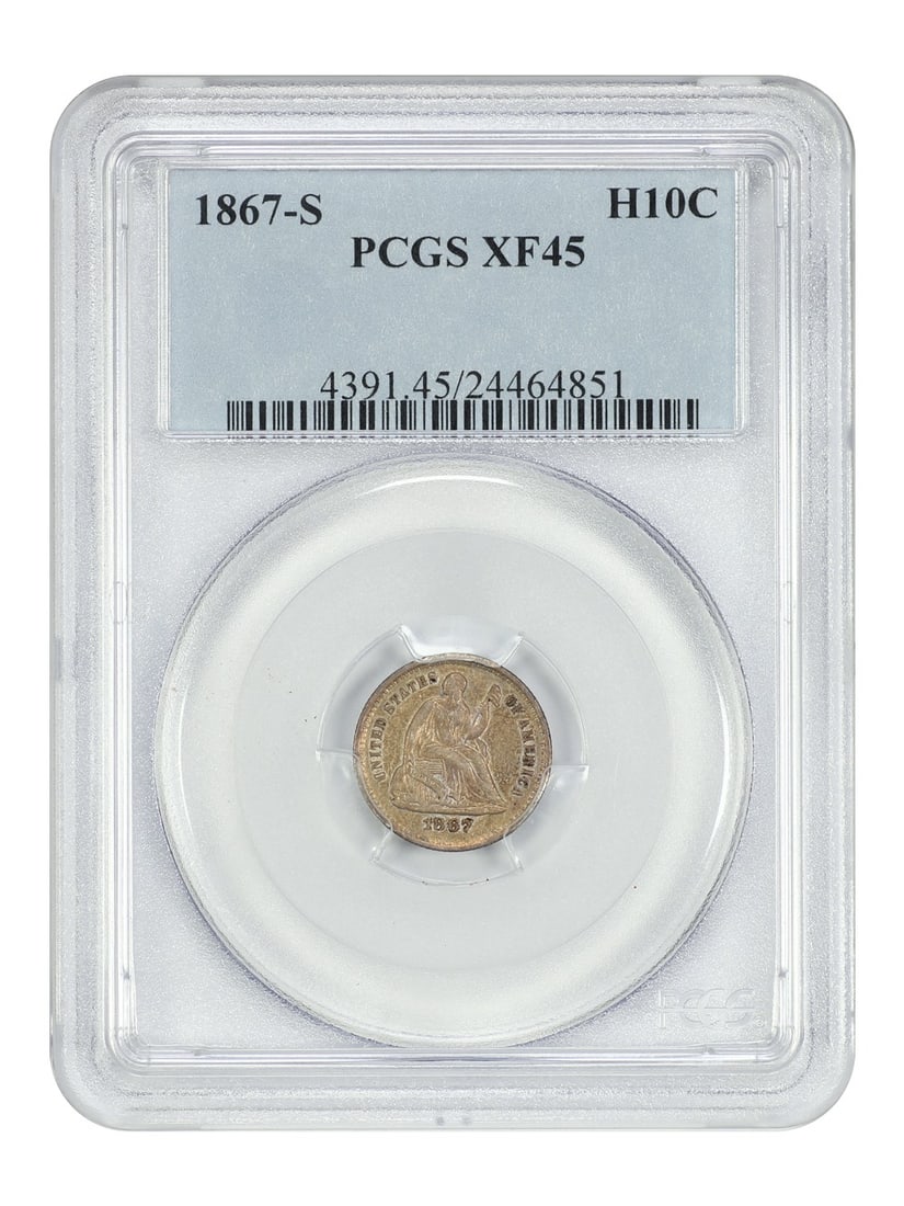 PCGS XF45 1867-S Liberty Seated Half Dime San Francisco Mint (1 of 4)