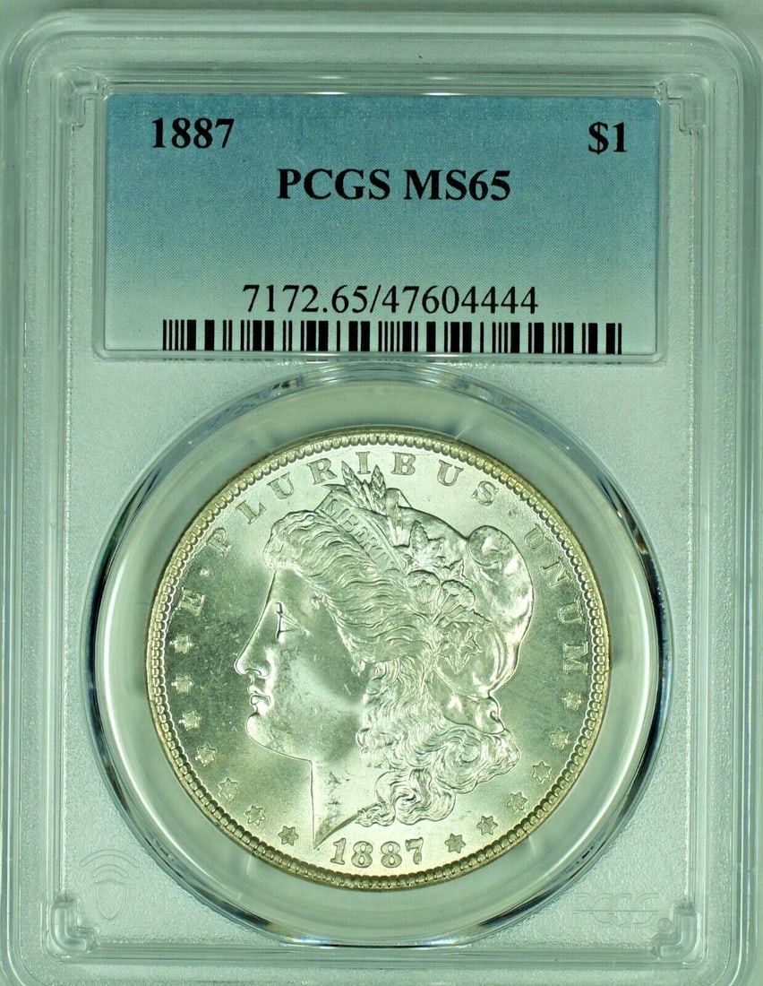 PCGS MS 65 1887 Morgan Dollar Silver Coin Certified Uncirculated (1 of 2)