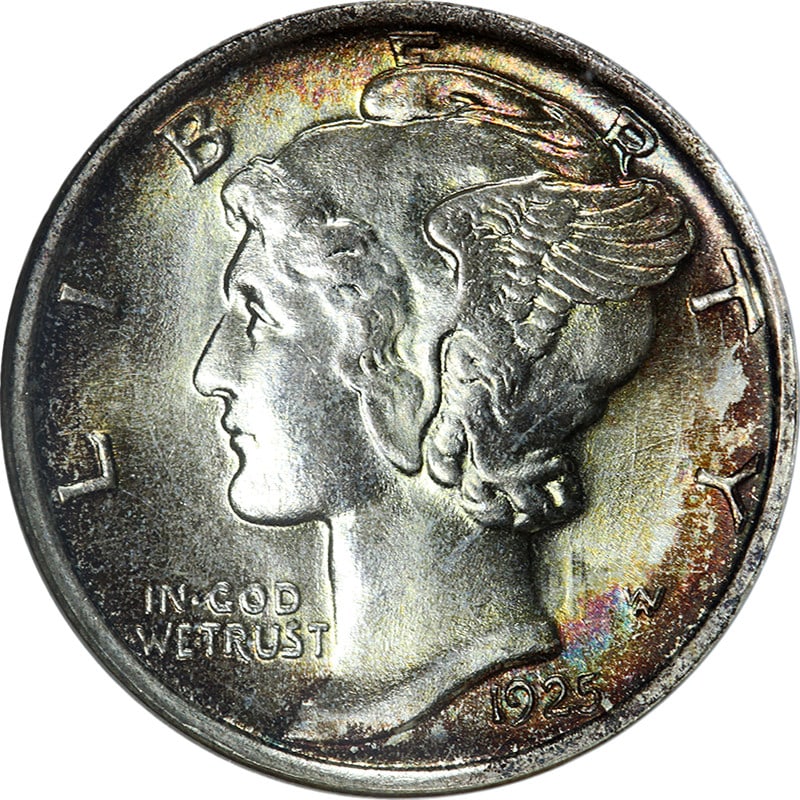 1925 Mercury Dime Silver NGC MS66 With CAC Sticker (1 of 4)