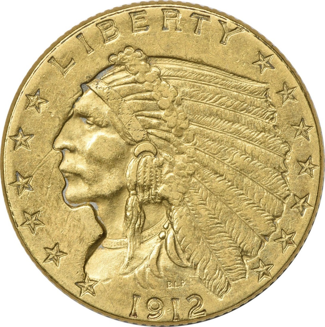 1912 $2.50 Gold Indian Coin AU Bela Lyon Pratt Design (1 of 2)