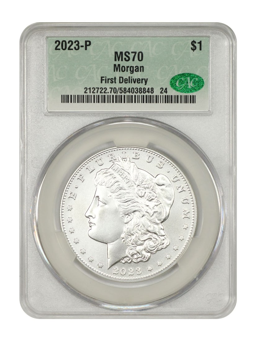MS70 First Delivery 2023 Philadelphia Morgan Silver Dollar CACG Certified (1 of 4)