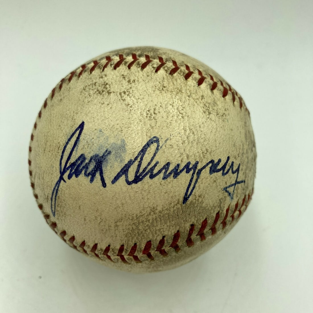 Jack Dempsey JSA Authenticated Game Used 1938 Yankee Stadium Single Signed Baseball (1 of 7)