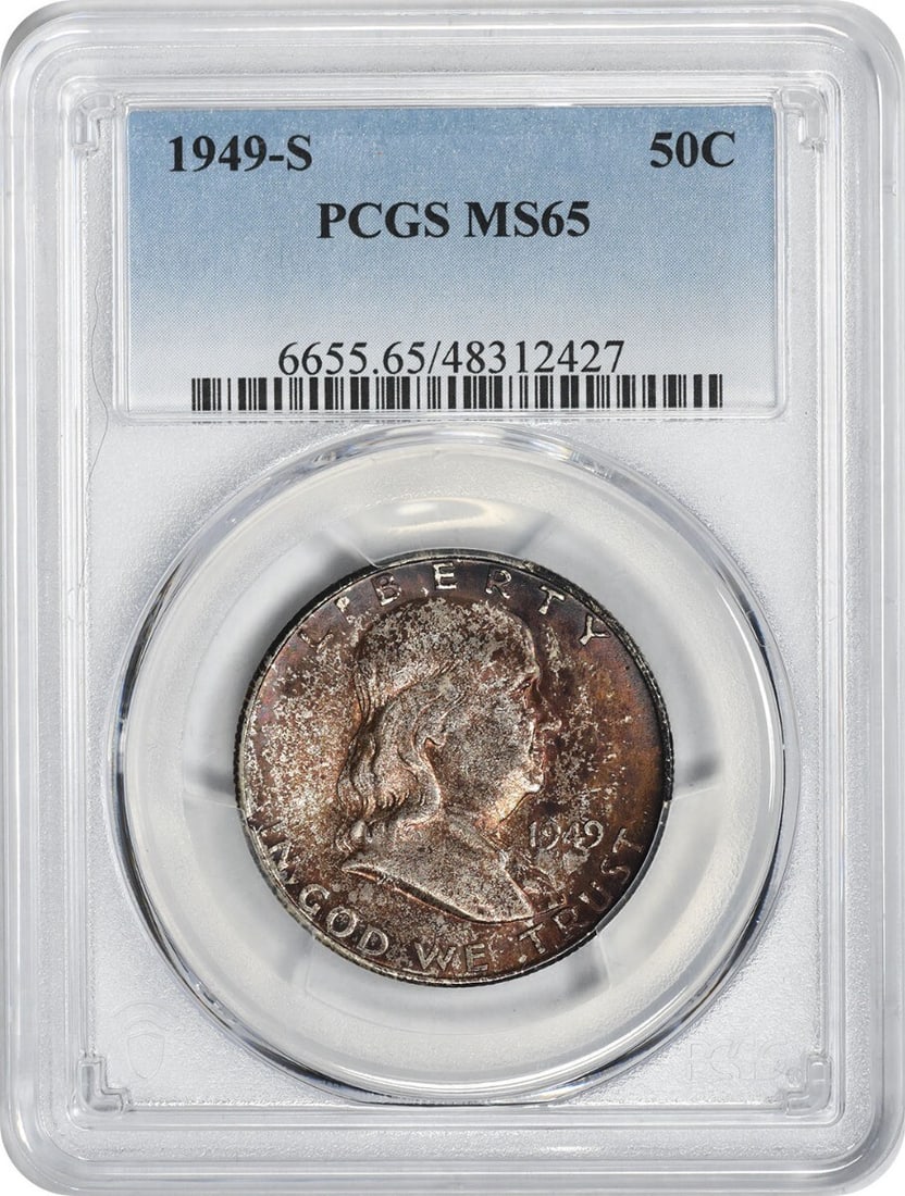 1949-S Franklin Silver Half Dollar MS65 PCGS Uncirculated (1 of 2)