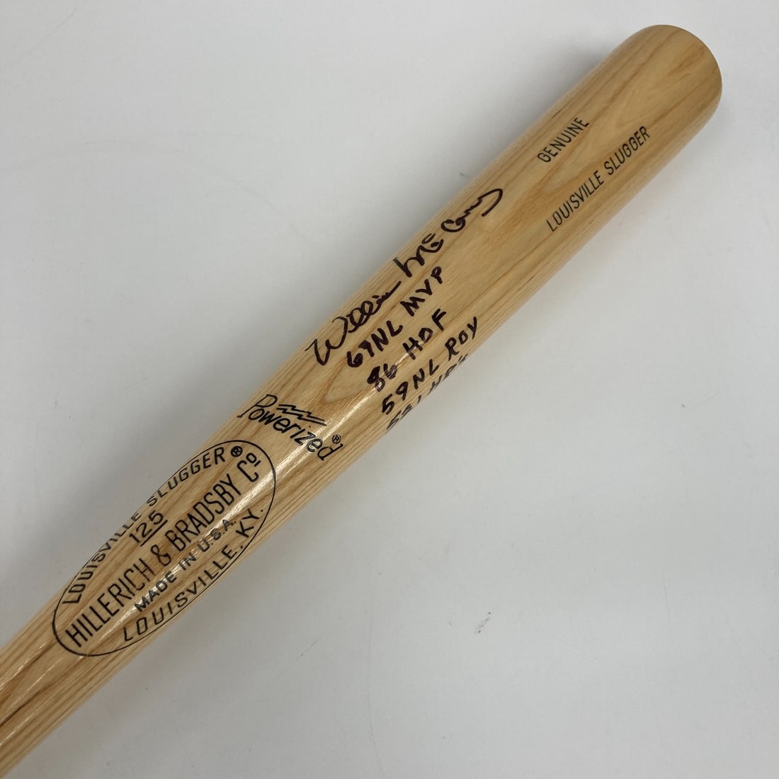 Willie McCovey Signed MLB Bat with Fanatics Authentication: Willie McCovey Signed MLB Bat with Fanatics Authentication This is a pre-owned, original baseball bat signed by the legendary Willie McCovey, featuring heavy inscriptions that highlight his accomplish