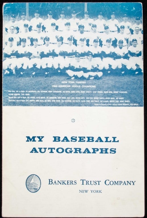 1961 Yankees Signed Banquet Program Roger Maris BAS/Beckett 191779: 1961 Yankees Signed Banquet Program Roger Maris BAS/Beckett 191779 This 1961 Yankees autographed banquet program features the legendary Roger Maris, a key figure in baseball history. The program is a