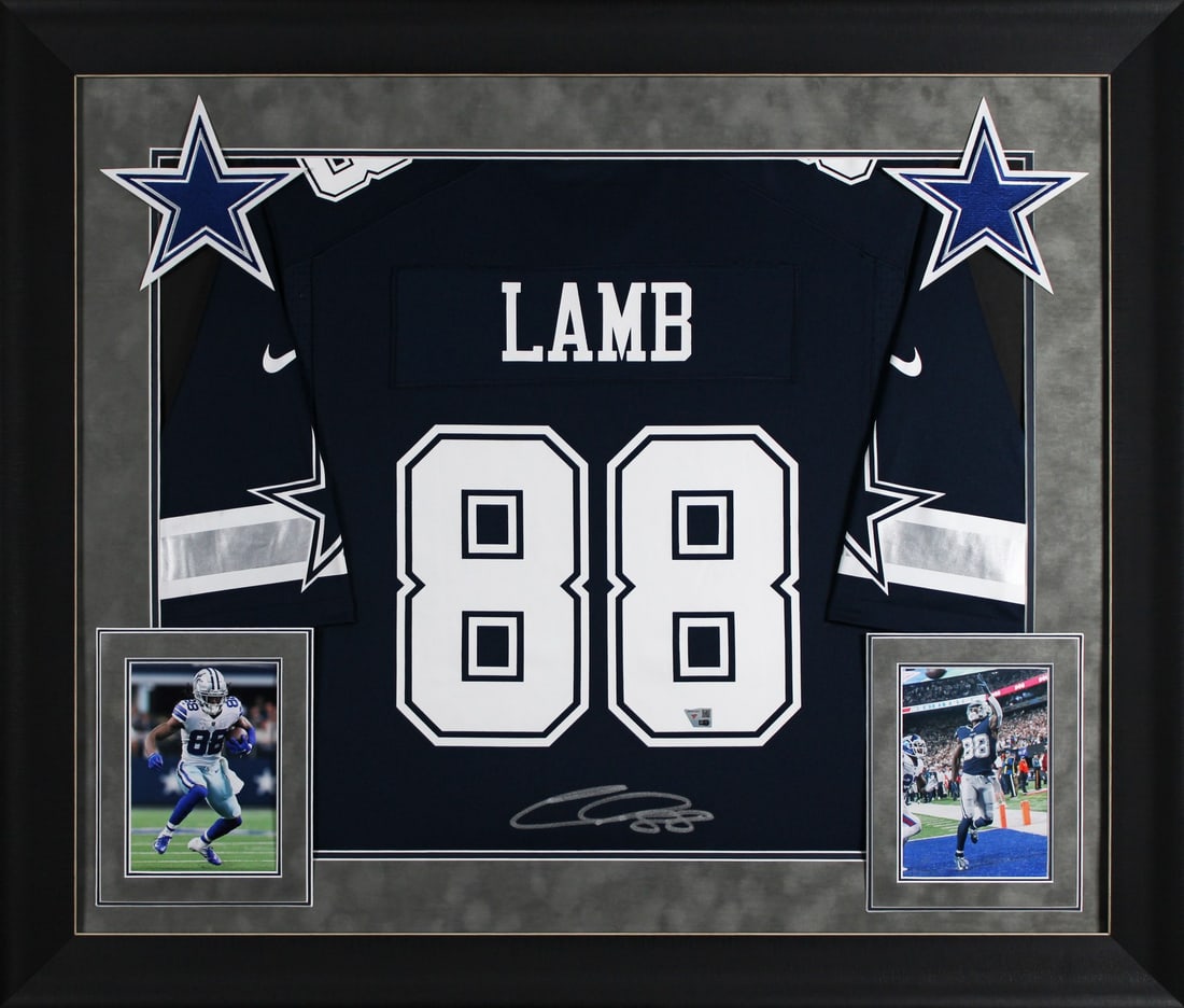 CeeDee Lamb Signed Navy Blue Nike Game Framed Jersey Dallas Cowboys Fanatics: CeeDee Lamb Signed Navy Blue Nike Game Framed Jersey Dallas Cowboys Fanatics Celebrate your support for the Dallas Cowboys with this authentic, signed navy blue Nike game jersey of star player CeeDee