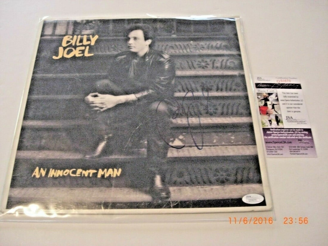 Billy Joel Signed LP Album An Innocent Man JSA COA: Billy Joel Signed LP Album An Innocent Man JSA COA This is an original vinyl LP record album of Billy Joel's 'An Innocent Man', signed by the famous singer himself. The item is pre-owned and comes wit