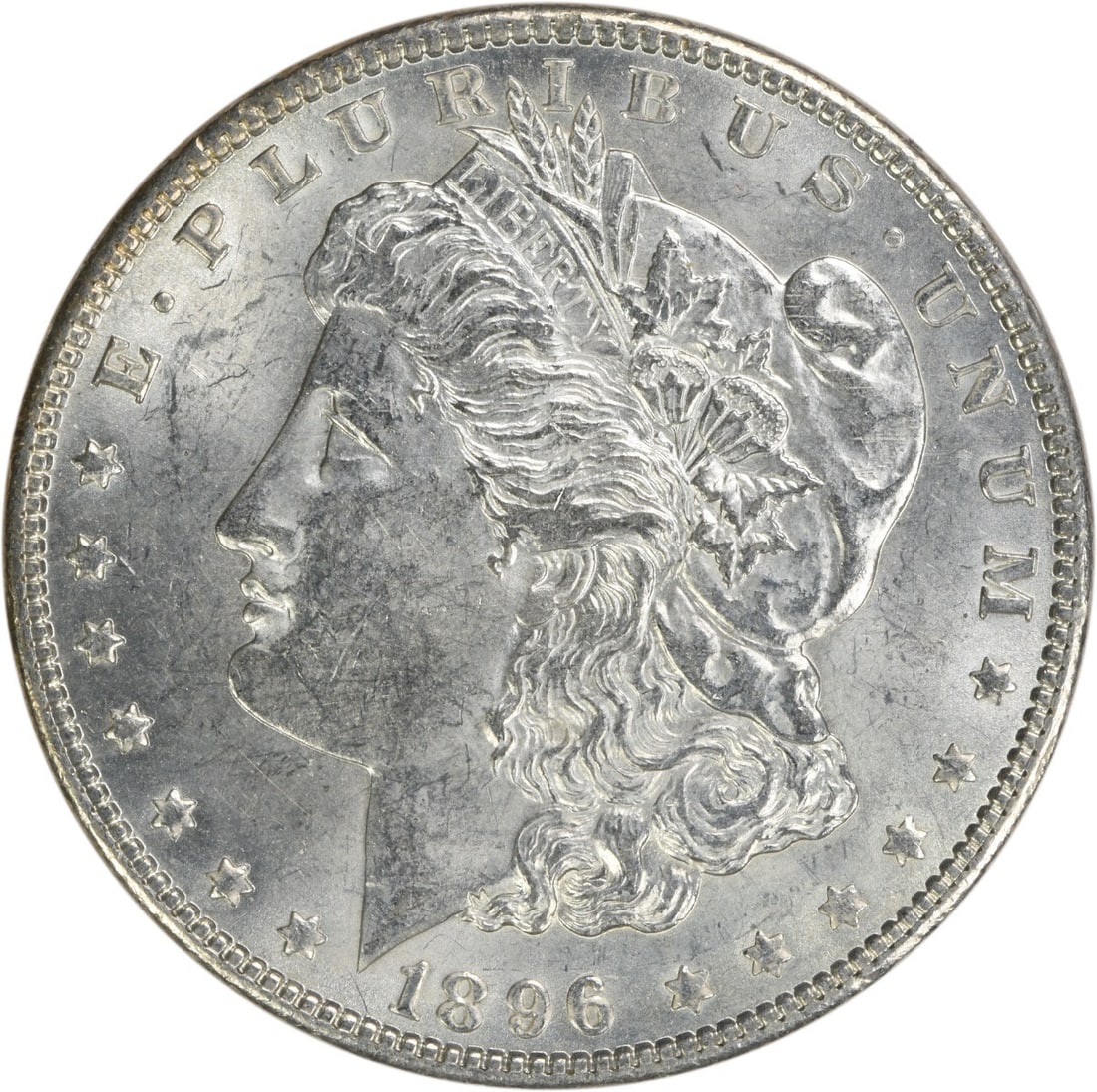 1896 Morgan Silver Dollar Uncertified BU Silver Coin: 1896 Morgan Silver Dollar Uncertified BU Silver Coin This 1896 Morgan Silver Dollar showcases a stunning Uncirculated condition with a Brilliant Uncirculated (BU) grade. Crafted from high-quality silv