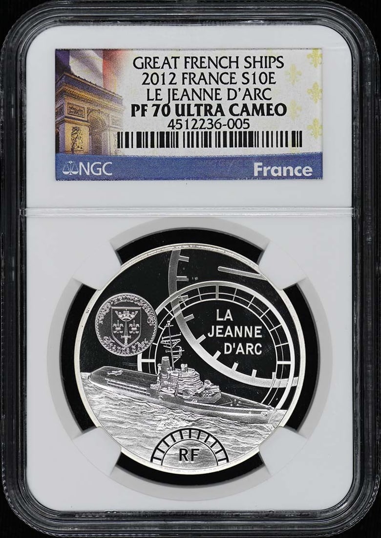 France 2012 Le Jeanne d'Arc S10E NGC PR70 Proof Coin: France 2012 Le Jeanne d'Arc S10E NGC PR70 Proof Coin This is a 2012 France Le Jeanne d'Arc S10E coin graded PR70DCAM by NGC. The coin is uncirculated and has been certified with the NGC certification