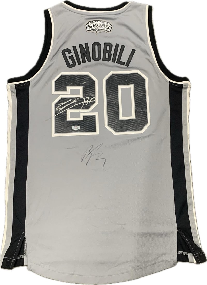 Manu Ginobili Signed Jersey PSA/DNA San Antonio Spurs Authentic: Manu Ginobili Signed Jersey PSA/DNA San Antonio Spurs Authentic This is an original, pre-owned jersey autographed by Manu Ginobili, the legendary player of the San Antonio Spurs. The jersey features q