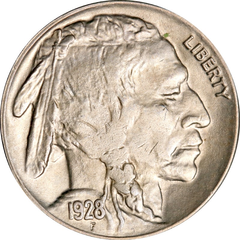 1928 Philadelphia Mint United States Buffalo Nickel: 1928 Philadelphia Mint United States Buffalo Nickel This 1928-P Buffalo Nickel is a circulated coin from the United States, minted in Philadelphia. Composed of nickel, it is an un-certified, pre-owned