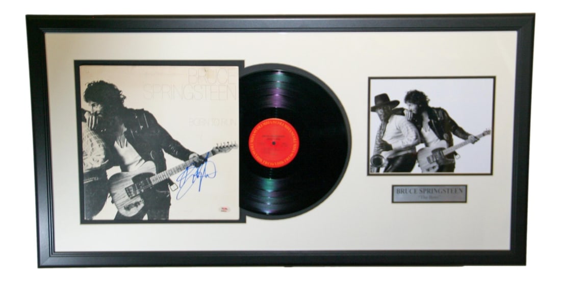 Bruce Springsteen Signed Born To Run Framed Album PSA/DNA: Bruce Springsteen Signed Born To Run Framed Album PSA/DNA This framed album features an iconic signed copy of Bruce Springsteen's 'Born To Run.' The album is authenticated by PSA/DNA, ensuring its aut