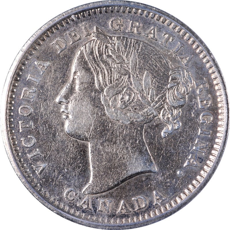 1900 Canada 10 Cents Coin ICG AU50 Certified: 1900 Canada 10 Cents Coin ICG AU50 Certified This Canada 1900 Ten Cents coin is certified by ICG with a grade of AU50. The coin shows signs of circulation and is a great addition for any collection. I