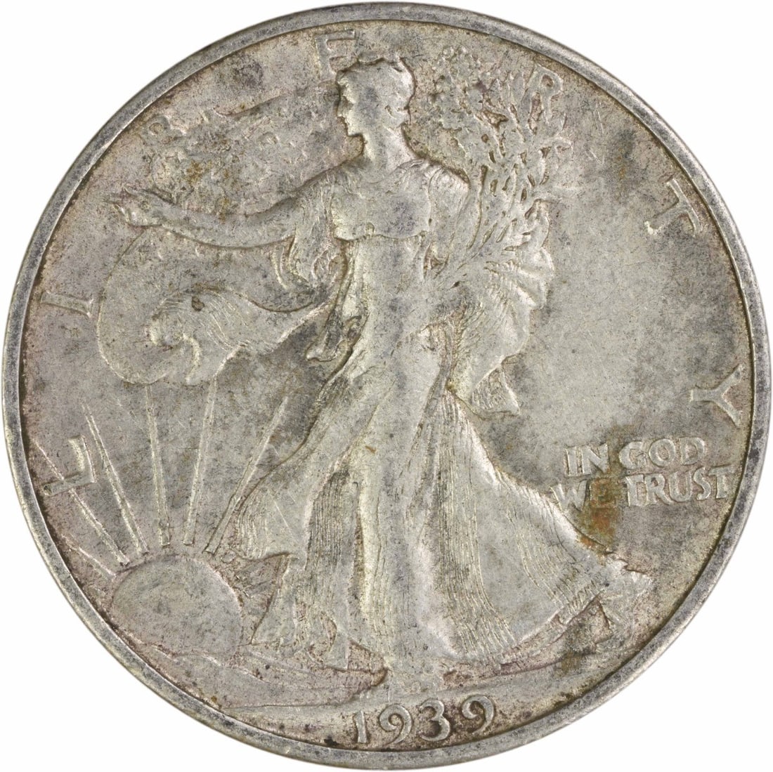 1939 San Francisco Walking Liberty Half Dollar 90 Percent Silver EF Uncertified: 1939 San Francisco Walking Liberty Half Dollar 90 Percent Silver EF Uncertified This 1939-S Walking Liberty Half Dollar is a circulated coin graded as Extremely Fine (EF). Struck at the San Francisco