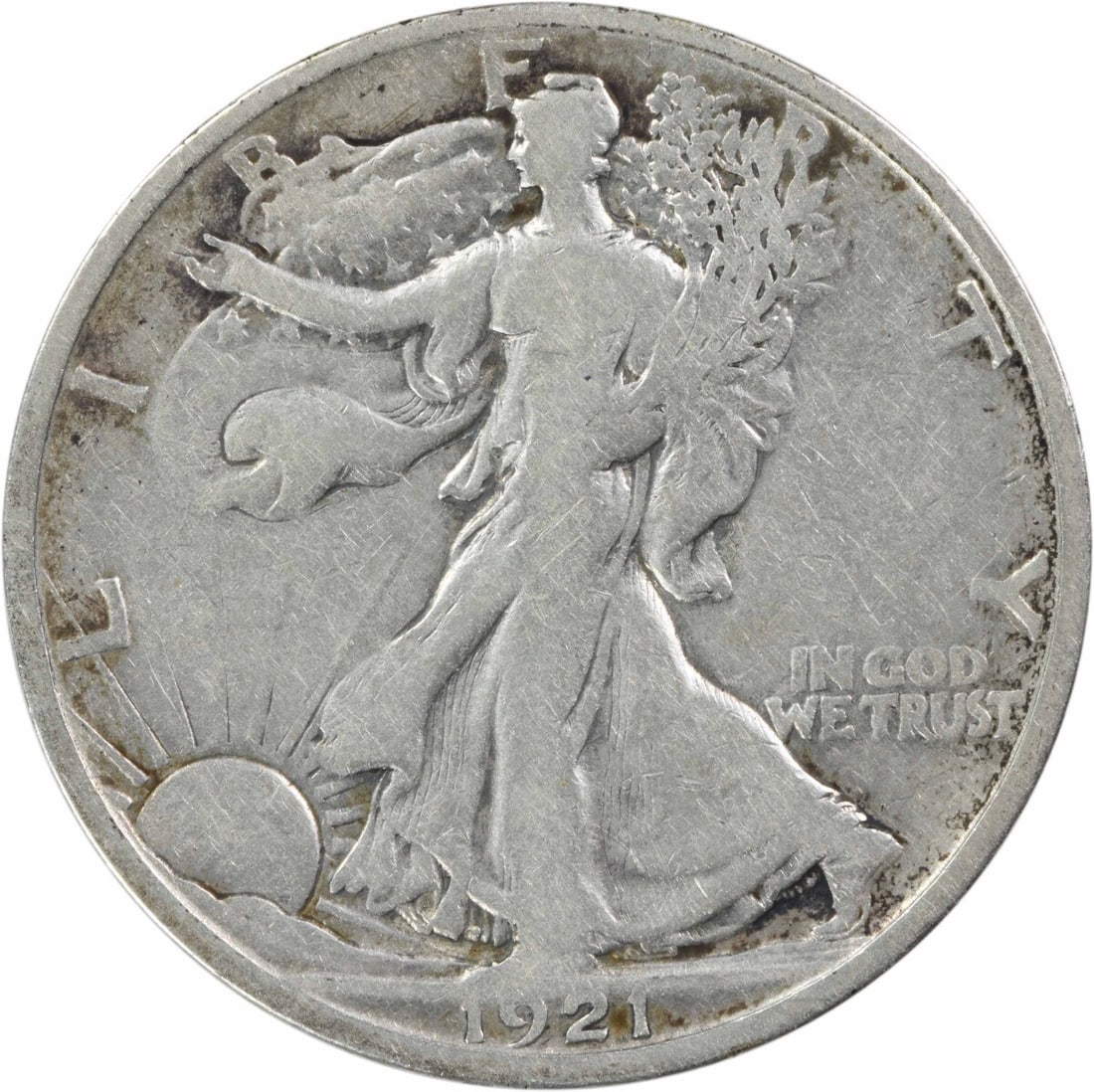 1921-S Walking Liberty Silver Half Dollar 50C Uncertified Coin: 1921-S Walking Liberty Silver Half Dollar 50C Uncertified Coin This 1921-S Walking Liberty Silver Half Dollar is a remarkable piece of American numismatic history. Struck in San Francisco, this coin f