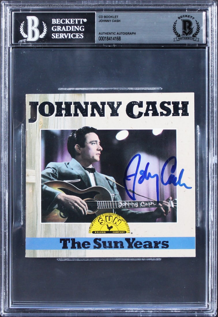 Johnny Cash Signed The Sun Years CD Cover Beckett Authenticated (1 of 2)