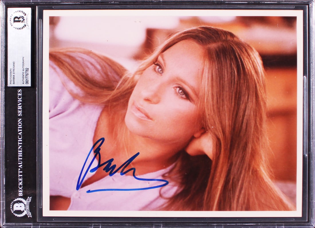 Barbra Streisand Funny Girl Signed 8x10 Photo Beckett Authenticated: Barbra Streisand Funny Girl Signed 8x10 Photo Beckett Authenticated This stunning horizontal 8x10 photograph features the iconic Barbra Streisand, personally signed by the legendary actress and singer