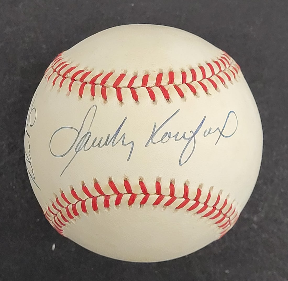 Official National League Baseball Signed by Sandy Koufax and Nolan Ryan JSA LOA: Official National League Baseball Signed by Sandy Koufax and Nolan Ryan JSA LOA This Official National League baseball is autographed by Sandy Koufax, Nolan Ryan, and Bob Feller. The ball is accompani