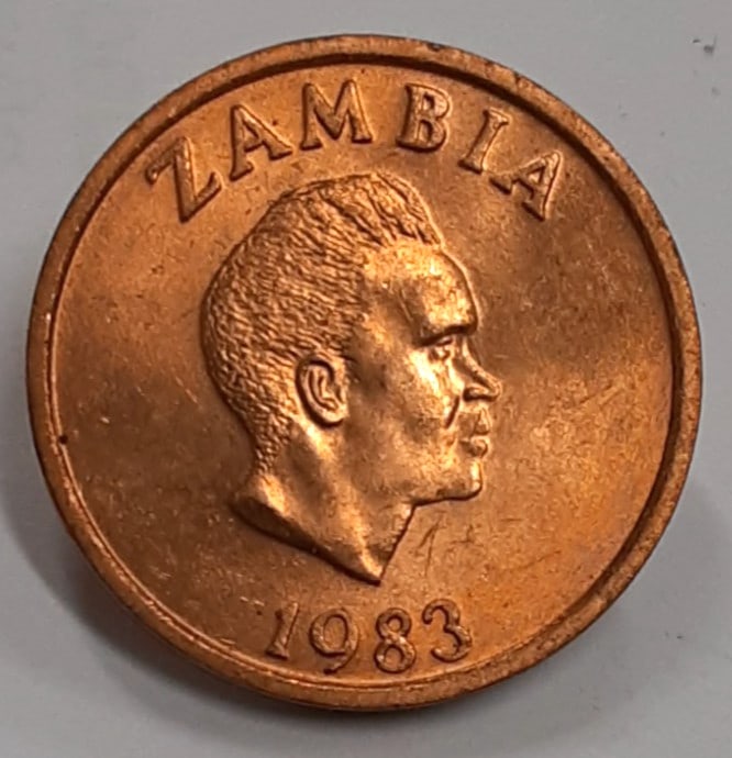 Roll of 30 Uncirculated 1983 Zambia 2 Ngwee Copper Clad Steel Coins KM10a: Roll of 30 Uncirculated 1983 Zambia 2 Ngwee Copper Clad Steel Coins KM10a This is a roll of thirty un-used 1983 Zambia 2 Ngwee coins, each struck in copper clad steel. These coins are uncirculated and
