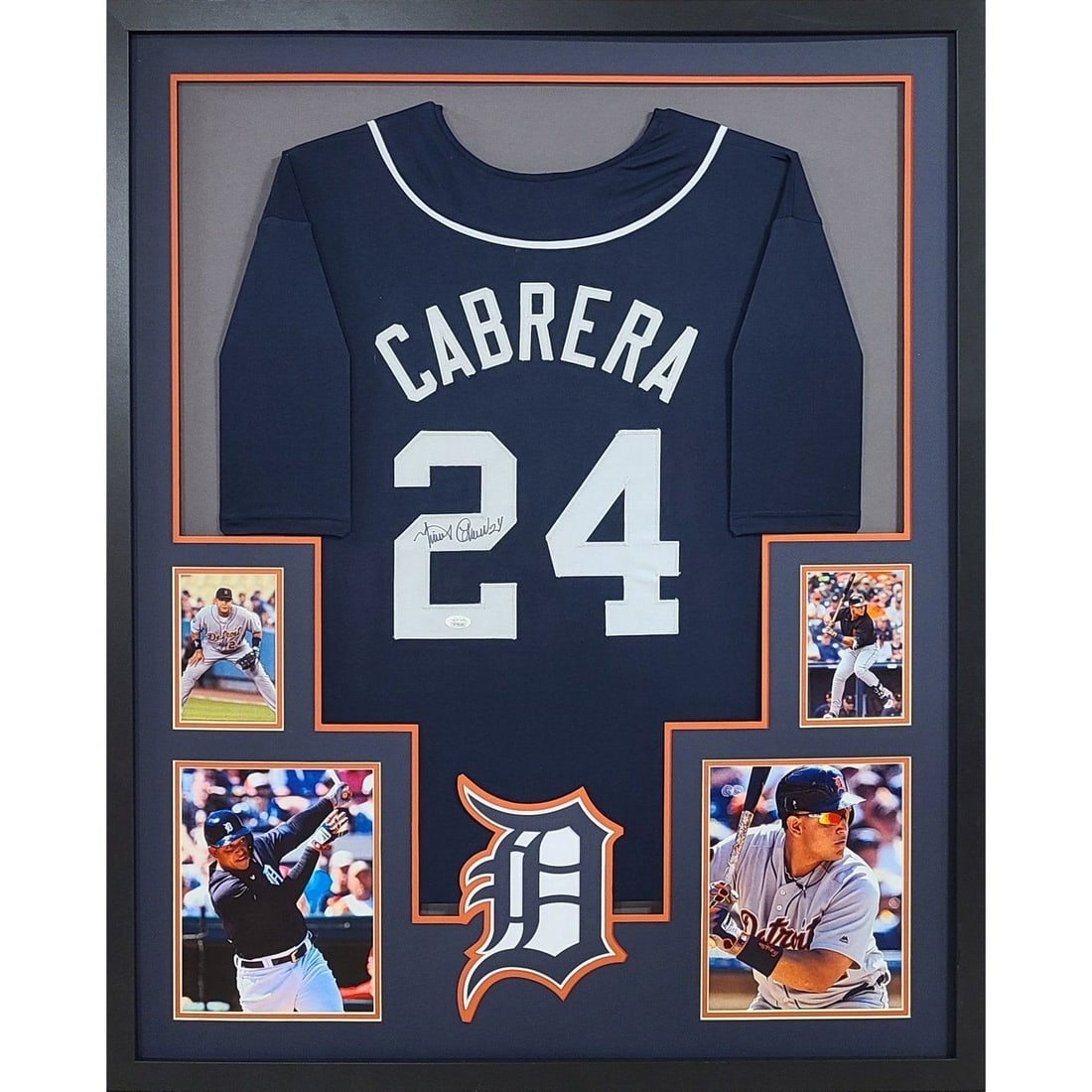 Miguel Cabrera Signed Detroit Tigers Jersey Framed JSA Authentic: Miguel Cabrera Signed Detroit Tigers Jersey Framed JSA Authentic This is an autographed framed jersey of Miguel Cabrera, showcasing his affiliation with the Detroit Tigers. The jersey has been authent