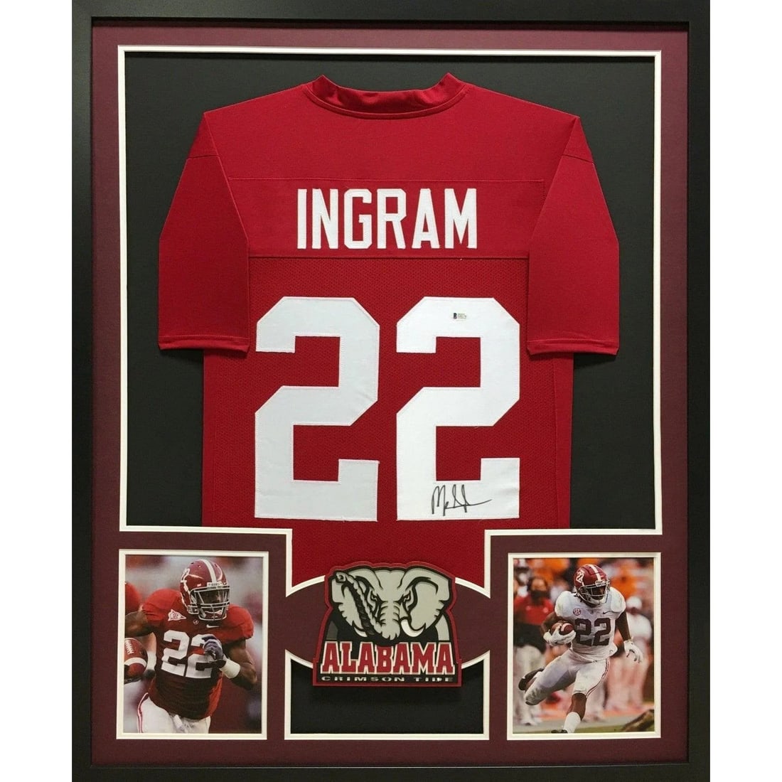 Framed Alabama Jersey Autographed by Mark Ingram with Beckett Authentication: Framed Alabama Jersey Autographed by Mark Ingram with Beckett Authentication This framed Alabama jersey features an authentic Mark Ingram autograph, fully authenticated by Beckett with a tamper-proof