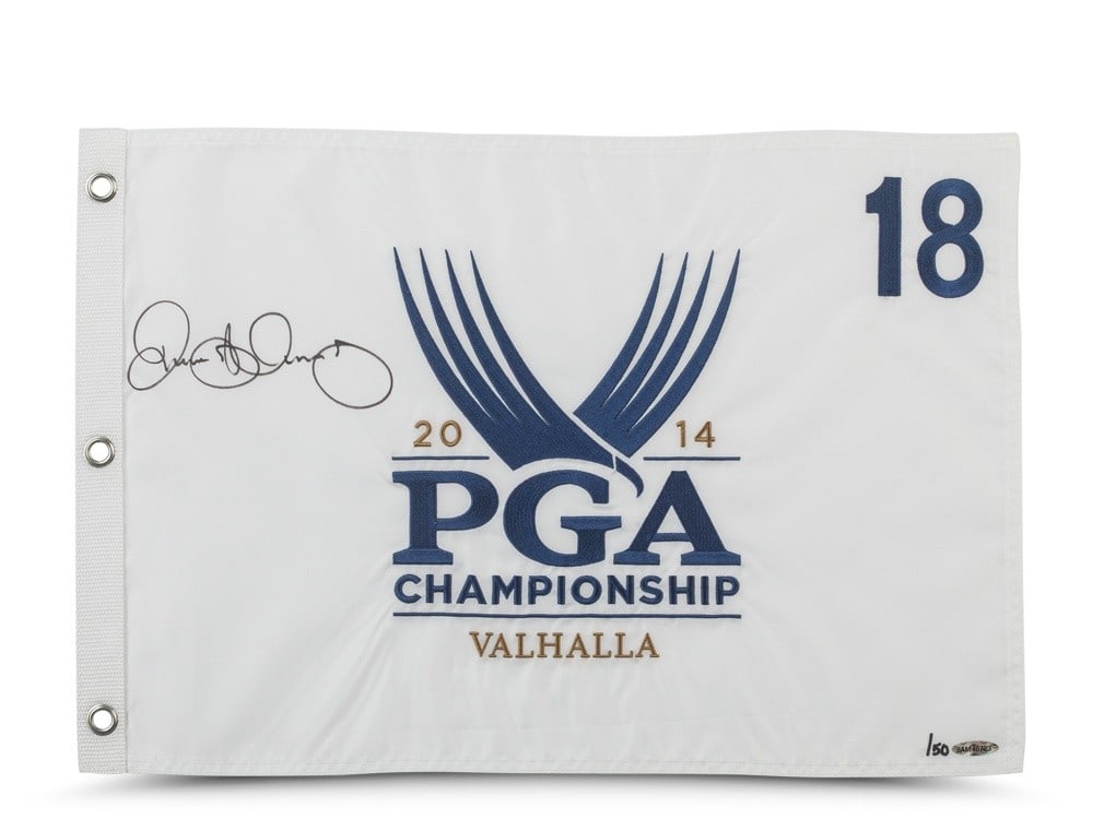Rory McIlroy Autographed 2014 PGA Championship Flag #/50 Upper Deck: Rory McIlroy Autographed 2014 PGA Championship Flag #/50 Upper Deck This is a limited edition autographed pin flag from the 2014 PGA Championship, signed by professional golfer Rory McIlroy. The flag