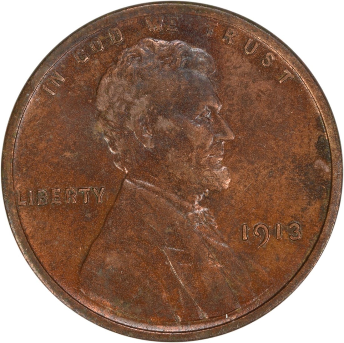 1913 Lincoln Wheat Cent Choice BU Uncertified Copper Coin (1 of 2)