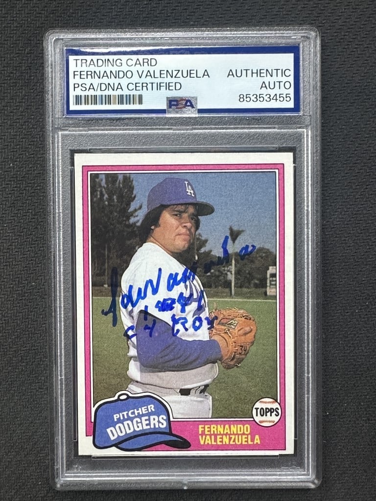 Fernando Valenzuela 1981 Topps Traded RC PSA Authentic Auto #850: Fernando Valenzuela 1981 Topps Traded RC PSA Authentic Auto #850 Celebrate the legacy of Fernando Valenzuela with this 1981 Topps Traded baseball card. This collectible features Valenzuela during his