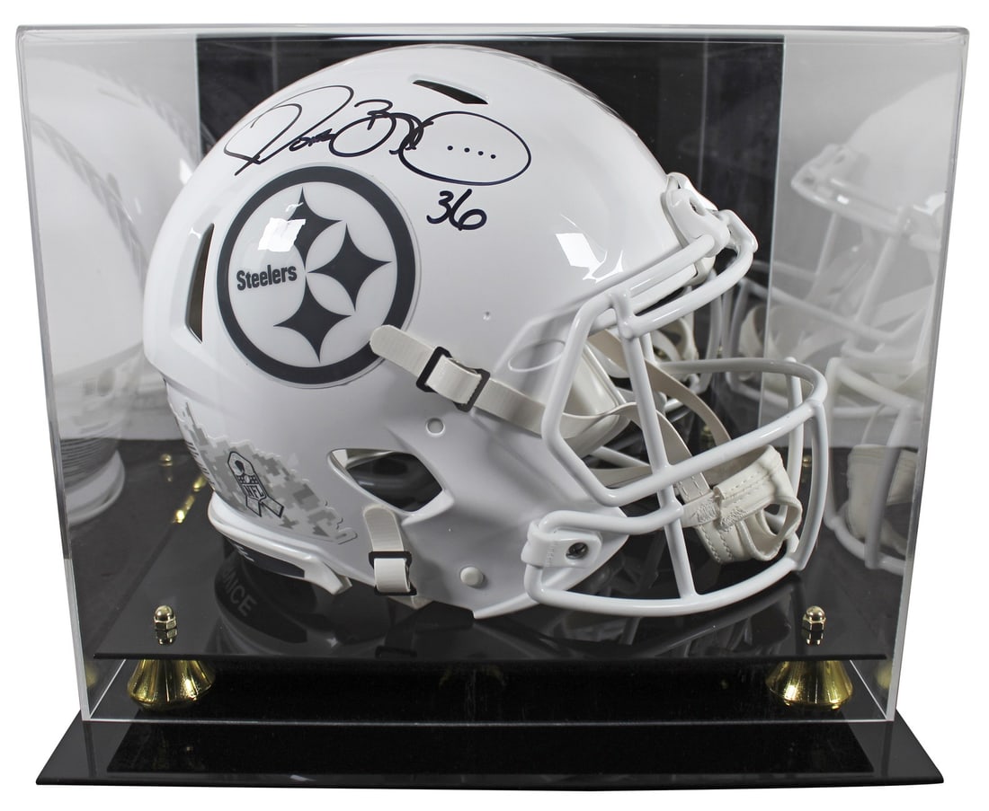 Jerome Bettis Signed Steelers Full Size Helmet with Beckett Authentication: Jerome Bettis Signed Steelers Full Size Helmet with Beckett Authentication This is an original autographed helmet from Jerome Bettis, the legendary player of the Pittsburgh Steelers. The helmet is a F
