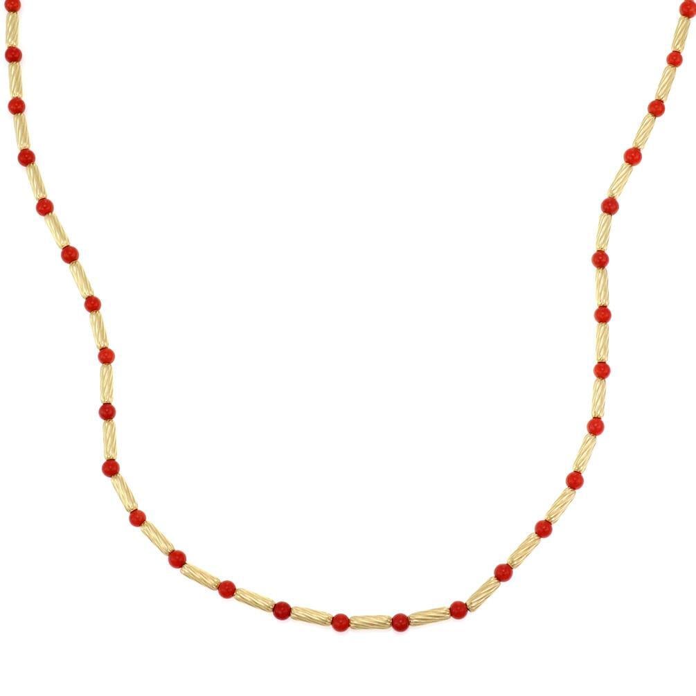 David Yurman Cora Bead Necklace 18k Yellow Gold Coral 36.5 Inch: David Yurman Cora Bead Necklace 18k Yellow Gold Coral 36.5 Inch Elevate your style with this exquisite David Yurman Cora Bead Necklace. Crafted from luxurious 18k yellow gold, this stunning piece feat